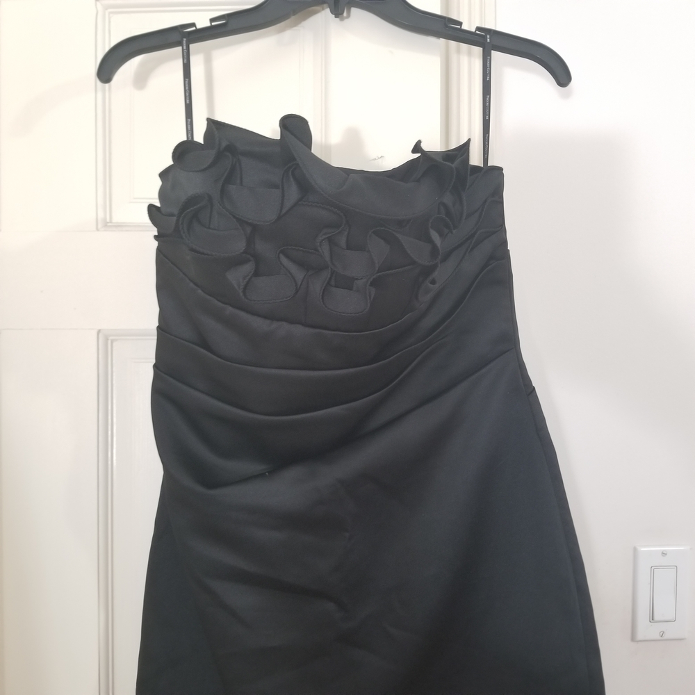BLACK Phoebe Couture ruffled tube top dress women's size 10 (346) - Picture 4 of 5